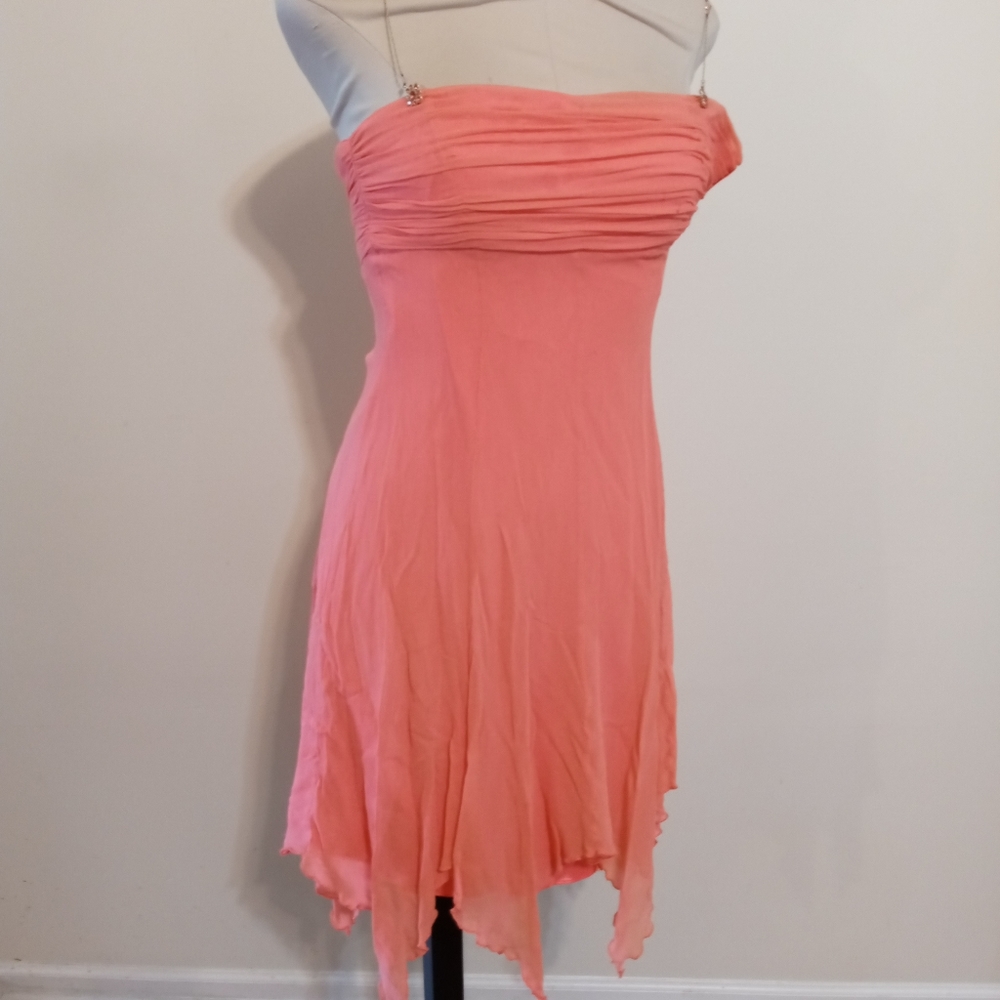 Coral chiffon size 4 dress
